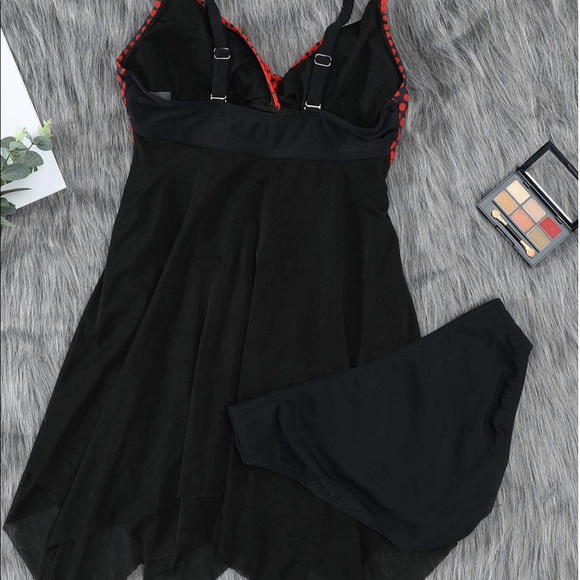 🎉 Two Piece Mesh Print Tummy Control Swimdress Tankini Swimsuit 🎉 - Picture 5 of 5